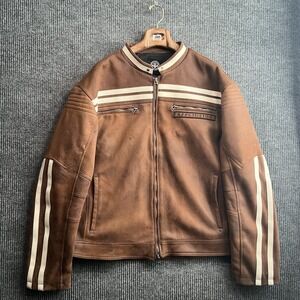 Affliction Trident Distressed Faux Leather Jacket Men's Size 2XL **READ**